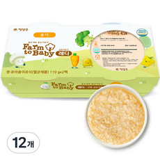 팜투베이비 레디 실온이유식 중기, 고구마애호박사과죽, 110g, 12개