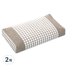 순잠 단단한 풀메밀 지지 세탁가능 경추베개, 베이지, 2개
