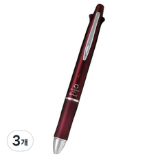 PILOT 百樂 Doctor Grip多功能筆 4色原子筆 0.5mm+自動筆 0.5mm, 灰金屬酒紅色, 3個