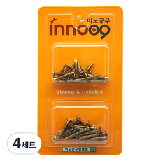 이노공구 천연색 접시머리 직결나사 2종 세트 25mm 32mm 40pcs NIT208, 4세트