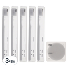 Usetool Company 單支細毛牙刷 白色 5入+圓形磁鐵, 3組