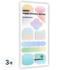 아이코닉 포인트 점착 메모지 플래그 인덱스스티커 04 Gradation, 3개, 20개입