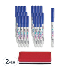 Monami 白板筆 FINE 24入 + 板擦組, 藍色, 2套