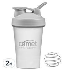코멧 스포츠 컴팩트 쉐이커 보틀, 그레이, 600ml, 2개