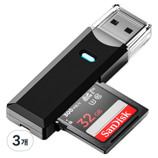 illion USB 3.0 行車記錄器 SD卡 / Micro SD TF 讀卡機, 黑色, 單一商品, 3個