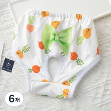 딩동펫 반려동물 리본 생리팬티 오렌지당근, 특대형, 1개입, 6개