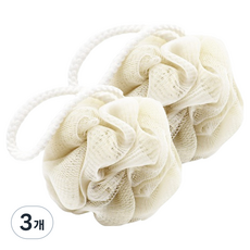 툴리프 소프트 투톤 샤워볼, 베이지, 2개입, 3개