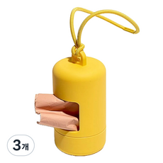 요런개 강아지 컬러팝 배변 파우치, 옐로우, 3개, 1개입