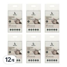 Bremen 응고형 팝콘 두부 모래, 5L, 12개, 오리지널향