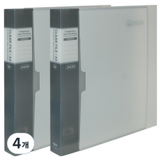 마이다스 투명화일 UV인쇄 케이스 A4 60p, 흑색, 4개