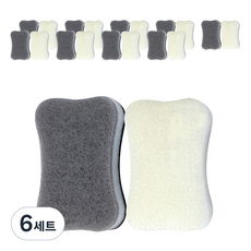 이지웰 3중 다목적 수세미 그레이 5p + 화이트 5p 세트, 6세트