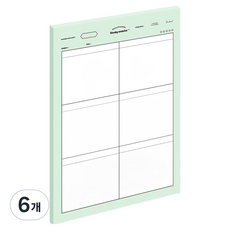뮤니드 서브젝트 세로 키포인트 노트패드 B5, 그린, 6개, 50매