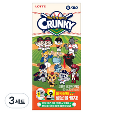 롯데웰푸드 크런키 KBO 초코바 30g x 3p + 굿즈 랜덤발송 + 씰 랜덤발송 세트, 3세트