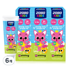 2080 碰碰狐 2階段含氟兒童牙膏 青葡萄香, 80g, 6個