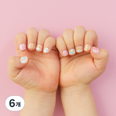 Bong Bong Friends Nail Friends Bong Bong 3~7歲兒童用黏貼式美甲, 亮片珊瑚色, 6個