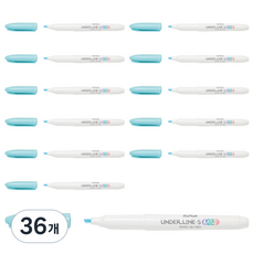 문화연필 언더라인S 마일드 파스텔 형광펜, 마일드 민트그린, 36개