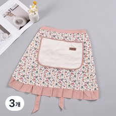 데이소이 원포켓 작은 꽃무늬 허리 앞치마 ONE SIZE, 03 브라운, 3개