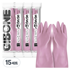 기본에 튼튼한 고무장갑, 체리 퍼플, 중(M), 15세트