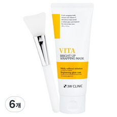 3W클리닉 비타 브라이트업 랩핑 마스크, 6개, 1개입