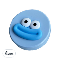 특별한상점 스마일 귀여운 콘택트 렌즈 보관 케이스 거울 집게 흡착 봉 세트, 스마일리 블루, 4세트