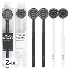 242 圓形刮舌器 白色3入 + 黑色3入, 2套