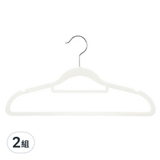 SHIMOYAMA pet橡膠吊帶衣架 2個, 白色, 2組