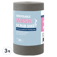 에버튼하우스 일회용 수세미, 3개, 80개입, 회색