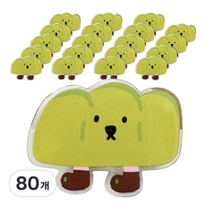 마켓감성 캐릭터 노트 클립, 식빵, 80개, 1개입