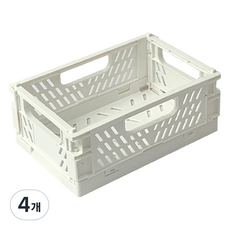 WithWin 折疊式露營收納整理箱, 白色, 中型(30.5 x 20.3 x 11.5 cm), 4個