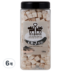 펫츠플레이트 반려동물 동결건조 간식, 대구트릿, 120g, 6개