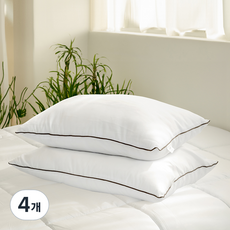 나드 릴랙사 호텔용 고밀도 마이크로화이바 지퍼형 베개솜, 화이트, 4개