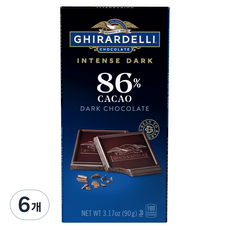 기라델리 인텐스다크 카카오 86%, 90g, 6개