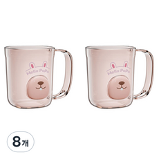 小熊鬍子浴室漱口杯 FREE, 粉紅色, 8個