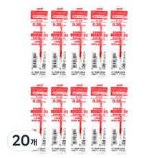 제트스트림 미쓰비시 유니 유성잉크 SXR-80 리필심 0.38mm, 레드, 20개