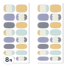 Bellancy 真實凝膠美甲貼 基本款美甲貼紙 16片, 纏繞彩蛋, 8個