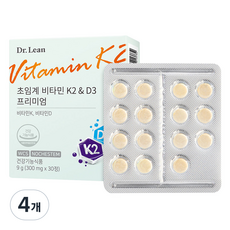 닥터린 초임계 비타민K2 & D3 프리미엄, 30정, 4개
