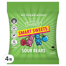 DoubleD 슈가프리 스위트 사워베어 젤리, 50g, 4개