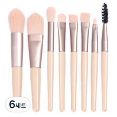 잇츠라이프 화장 브러쉬 8종 세트, 살구, 6세트