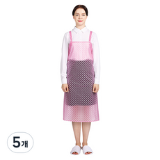 웰프런 반투명 우레탄 유니도트 방수 앞치마 중, 핑크, 5개