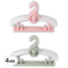 잇곰 미끄럼방지 아동용 옷걸이 2종 x 5p 세트, 핑크, 그린, 4세트
