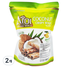椰子捲心酥 芒果口味, 2包, 80g