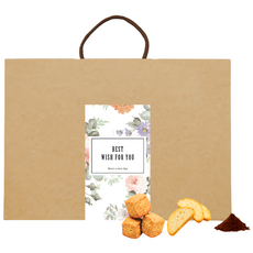 順便幸福 午茶禮盒, 墨西哥司康脆脆 ＋ 原味義式脆餅 ＋ 杏仁黑巧克咖啡粉, 1組