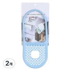 Mondeuspot 可彎曲肥皂架 菜瓜布架 廚房水槽 浴室 廁所 掛鉤型 YY57265, 藍色, 2個