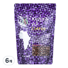 肯亞AA原豆咖啡, 無研磨咖啡豆, 200g, 6個