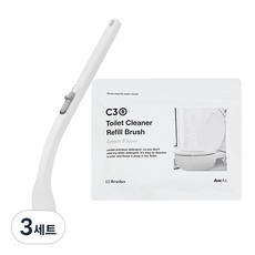 어웨이크어슬립 변기클리너 레몬향 핸들 + 리필 12P + 핸드걸이, 3세트