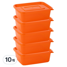 COOK&LOCK N系列長方形密封保鮮盒 N1200 橘色, 10個, 1200ml