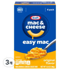 Kraft 卡夫 Easy Mac 起司通心粉 原味 6入, 366g, 3個