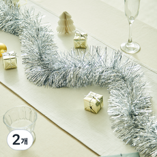 텐셀 반짝이 테슬 크리스마스가랜드, 실버, 2개