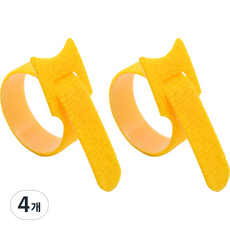 엘케이에이치 T형 벨크로 타이, 4개, 옐로우