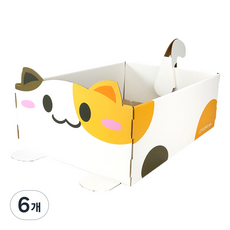 데이소이 고양이 큐트네코 상자형 스크래쳐, 삼색냥, 6개
